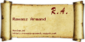 Ravasz Armand névjegykártya
